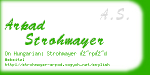 arpad strohmayer business card